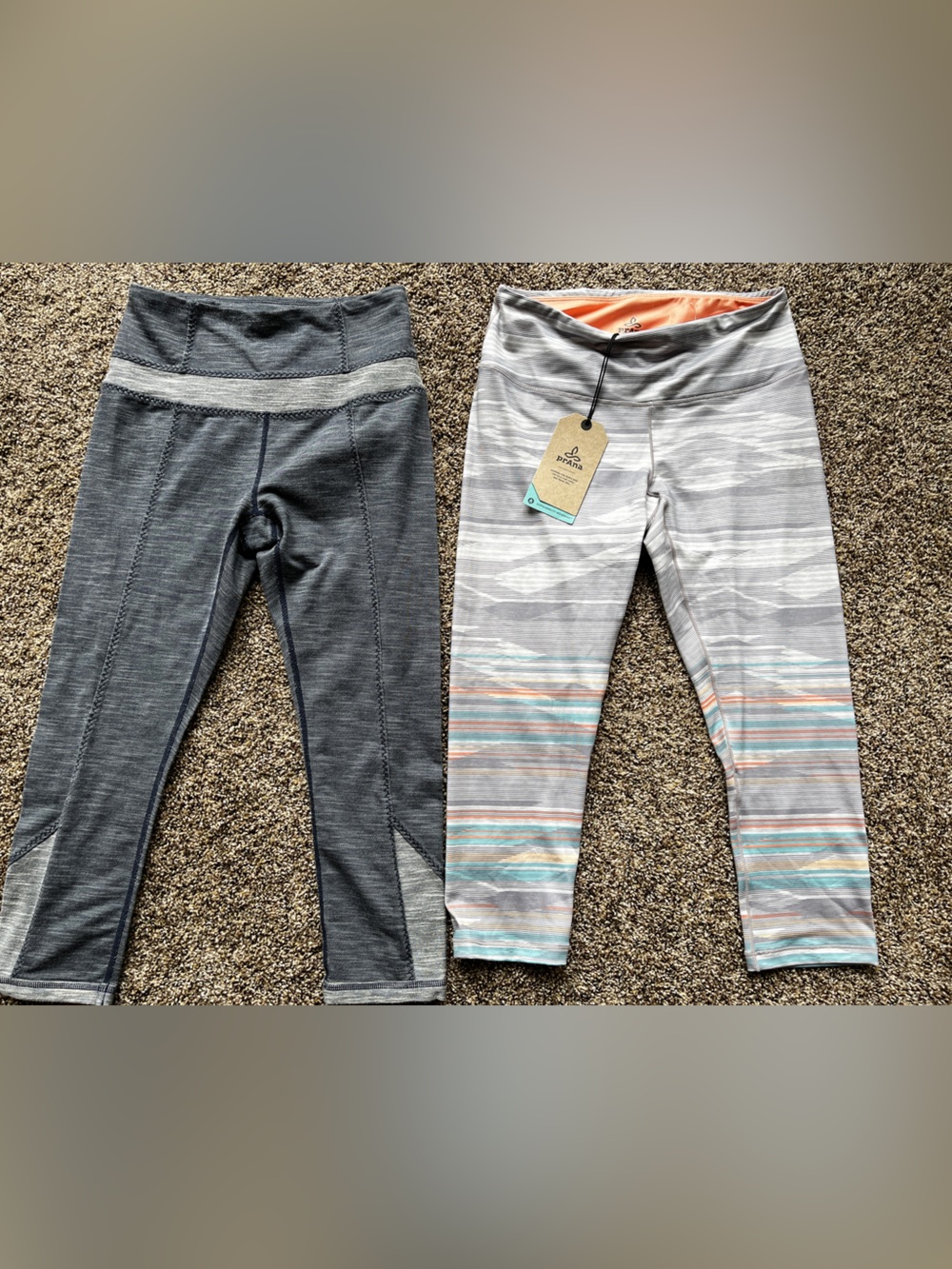 Prana fitness capri leggings pillar printed small new set - Picture 5 of 5